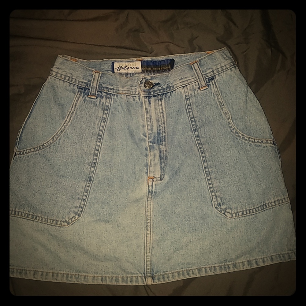 Vintage express bleus high waist skirt